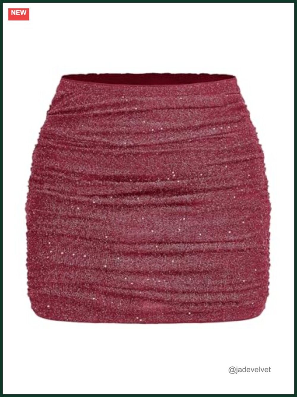 Plus Size Sparkly Ruched Bodycon Mini Skirt with High Waist